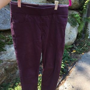 Plum colored skinny pants